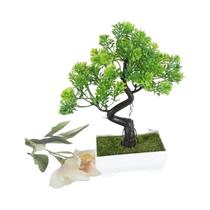 Pequeno Vaso De Árvore De Bonsai De Plástico, Planta Falsa, Arranjo De Jardim, Decoração De Mesa De