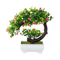 Pequeno Vaso De Bonsai Com Árvore Artificial De Bola De Neve, Ornamento De Mesa Criativo, Flor Falsa