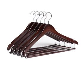 Perchas de Madera de Alta Calidad para Trajes y Chaquetas Caoba (5) Perchas de Madera de Alta Calidad para Trajes y Chaquetas Caoba (5)