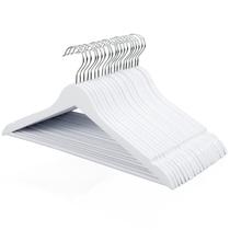 Perchas de Madera FairyHaus para Ropa, Paquete de 30, Blancas con Gancho Giratorio