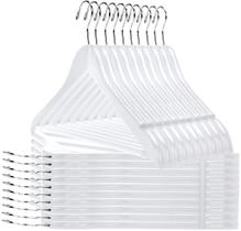 Perchas de Madera para Trajes - Juego de 20 Perchas Blancas de Alta Calidad Perchas de Madera para Trajes - Juego de 20 Perchas Blancas de Alta Calidad