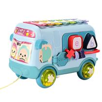 Percussão Toy Bus para crianças de 12 a 24 meses com música e letras