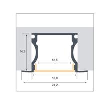 Perfil 1 Metro De Embutir Branco + Fita 240 Led + Fonte 3a