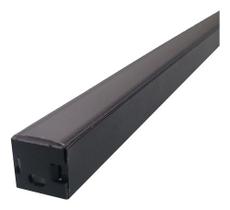 Perfil 2m Sobrepor Preto C/ Difusor Fume + Fita