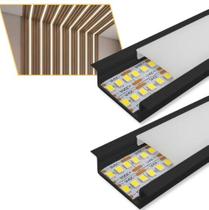 Perfil Alumínio De Led Embutir 30x10mm Com 2 Metros Iluminação