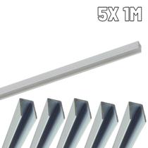 Perfil de Alumínio 8mm para Fita Neon de Led Branco Embutir ou Sobrepor kit 5X 1m