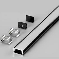 Perfil de Alumínio para LED Sobrepor Slim 17x7mm 2 Metros Branco ou Preto com Difusor Leitoso Perfil de Alumínio para LED Sobrepor Slim 17x7mm 2 Metros Branco ou Preto com Difusor Leitoso