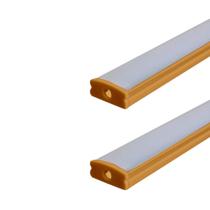 Perfil de Alumínio para LED Sobrepor Slim 17x7mm 2 Metros Branco ou Preto com Difusor Leitoso