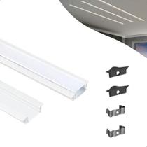 Perfil De Led Embutir 24mm Slim 2m De Aluminio Para Gesso Branco