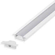 Perfil De Led Slim Para Embutir Gesso Marcenaria 1m Branco