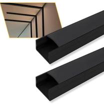 Perfil De Led Sobrepor 30x10mm All Black Difusor Fumê 2m Preto Perfil De Led Sobrepor 30x10mm All Black Difusor Fumê 2m Preto