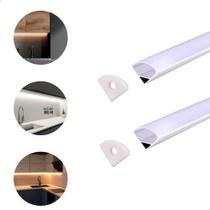 Perfil De Led Sobrepor Canto 3m Completo Para Fita De Led Perfil De Led Sobrepor Canto 3m Completo Para Fita De Led