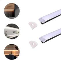 Perfil De Led Sobrepor Canto 3m Completo Para Fita De Led Perfil De Led Sobrepor Canto 3m Completo Para Fita De Led