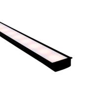 Perfil Difusor PVC Preto De Embutir P/ Fita Led 2mts