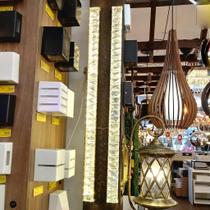 Perfil Dna Linear C/cristais 15w 3000k Sob 100cm Dourado Fos Perfil Dna Linear C/cristais 15w 3000k Sob 100cm Dourado Fos