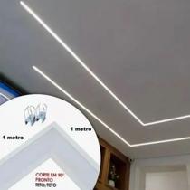 Perfil Embutir Em L 2 Metros Corte 45 Com Fita Led + Fonte Perfil Embutir Em L 2 Metros Corte 45 Com Fita Led + Fonte