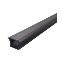 Perfil Embutir Para Fita Led 1 Metro Preto Difusor Fumê Perfil Embutir Para Fita Led 1 Metro Preto Difusor Fumê