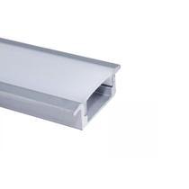 Perfil Embutir Para Fita Led 2 Metros Alumínio Difusor Leitoso