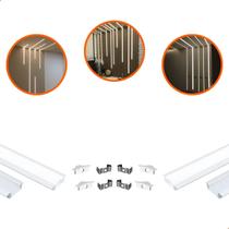 Perfil Embutir Slim 24mm 2m Com Fita 240led/m E Fonte Slim