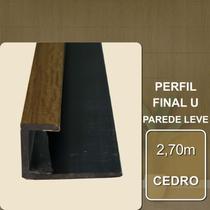 Perfil Final Tipo U Cedro para Parede Leve 2,70m (barra)