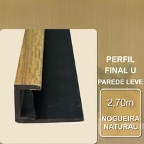 Perfil Final Tipo U Nogueira Natural para Parede Leve 2,70m (barra)