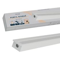 Perfil Led Barra Risque Nano 13x10mm 2 Metros Embutir Branco Em Aluminio Cod:338255626 Deluxe By Avant