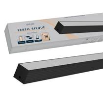 Perfil Led Barra Risque Slat 35x35mm 2 Metros Sobrepor Preto Em Aluminio Cod:338253721 Deluxe By Avant