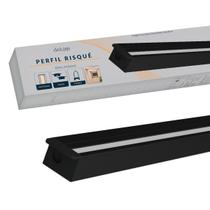 Perfil Led Barra Risque Strip 15x09mm 2 Metros Embutir Preto Em Aluminio Cod:338251619 Deluxe By Avant