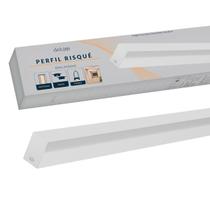 Perfil Led Barra Risque Stylus 36x26mm 2 Metros Sobrepor Branco Em Aluminio Cod:338255644 Deluxe By Avant