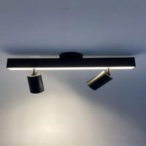 Perfil Led Sobrepor Pontual 50cm + 2 Spots Linear Luz