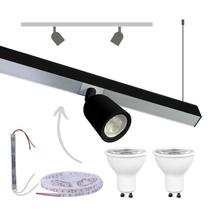 Perfil Pendente Com Led Spot 3.000K 36mm Preto 1m Dopo ilunato Perfil Pendente Com Led Spot 3.000K 36mm Preto 1m Dopo ilunato