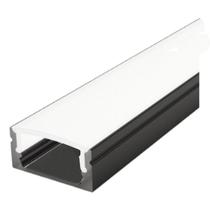 Perfil Sobrepor 2,0M Preto ALP02 para Movel e Gesso MK Iluminação Perfil Sobrepor 2,0M Preto ALP02 para Movel e Gesso MK Iluminação