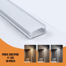 Perfil sobrepor 30mm x 10mm, branco com difusor branco 1 metros agimports sob30x101mbr