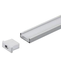 Perfil Sobrepor Alumínio 1m 15.4x5.7mm + Fita 120 LED + Fonte 2A Bivolt