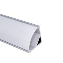 Perfil Sobrepor Canto Para Fita Led 1 Metro Alumínio Difusor Leitoso