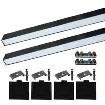 Perfil Sobrepor Led 36X40mm Preto 2X1m Appena ilunato