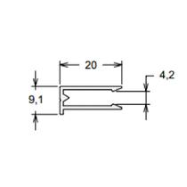 Perfil U 4mm Branco - 1,50m