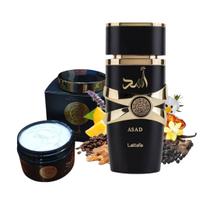 Perfume Arabe Asad Lattafa EDP 100ml com Creme Asad 200g Isabelle.la.Belle
