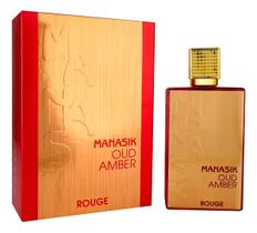 Perfume Árabe Manasik Oud Amber Rouge Eau de Parfum 100ml Importado Intenso e Sofisticado