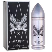Perfume Arabe Virtus Sea Blue Masculino 100ml Eau de Parfum Original Fresco Amadeirado Alta Fixação Perfume Arabe Virtus Sea Blue Masculino 100ml Eau de Parfum Original Fresco Amadeirado Alta Fixação