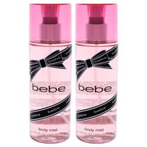 Perfume bebe Bebe Silver Body Mist 250 ml para mulheres, pacote com 2