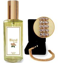 Perfume Blend Feminino Rosas 60Ml + Pulseira