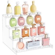 Perfume de plástico transparente Display Riser Stand Lifewit de 4 camadas