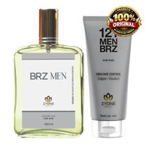 Perfume e Creme Hidratante Brz Men Zyone Masculino Alta Fixação Essência Parfum Perfume e Creme Hidratante Brz Men Zyone Masculino Alta Fixação Essência Parfum