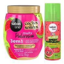 Perfume e Tratamento: Spray Perfumado e Creme 3em1 1kg Melancia Poderosos Salon Line