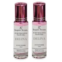 Perfume em óleo roll-on E de B Delina Pour Femme 12 ml - Kit com 2