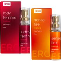 Perfume feminino ativa feromonios lady femme Sense fire kit