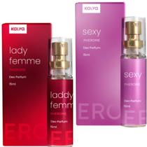 Perfume feminino ativa feromonios lady femme Sexy kit com 2