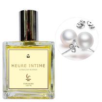 Perfume Feminino Heure Intime + Brinco Prata Pérola - Essência do Brasil