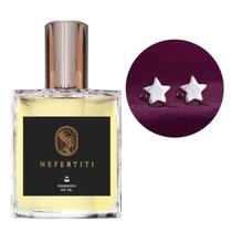 Perfume Feminino Nefertiti + Brinco Prata Estrela